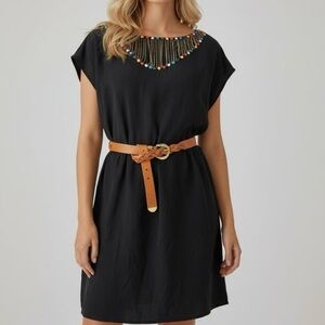 Petticoat Alley 100% Silk Beaded Fringe Dress